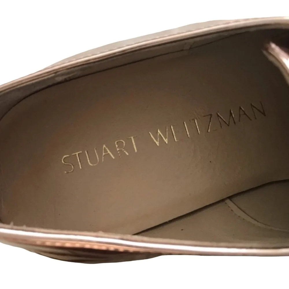 Stuart Weitzman Metro Metallic Oxford Platform Shoe 8.5